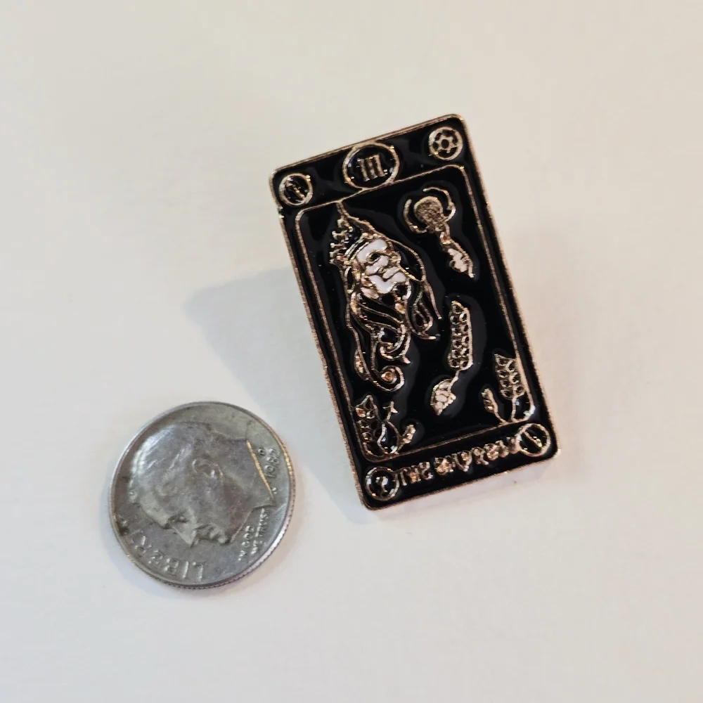 Black and Gold Emperor Tarot Card Pin
